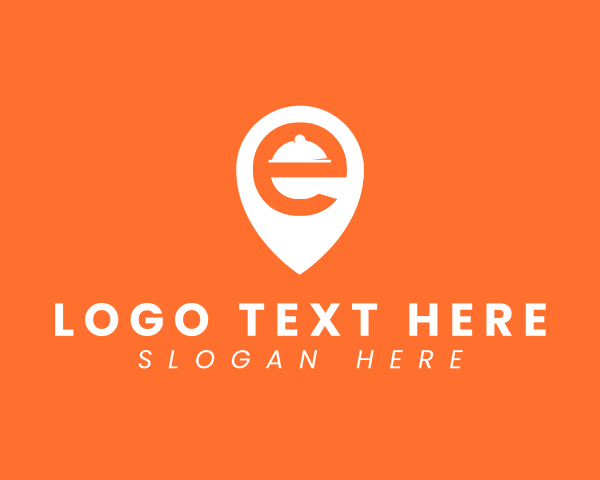 Diner - Location Pin Letter E logo design