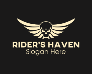 Biker - Winged Skull logo design