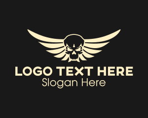 Biker - Winged Skull logo design