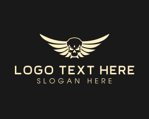 Skull - Winged Skull logo design