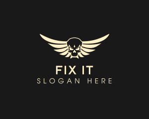 Winged Skull logo design