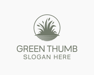 Grass Weed Round logo design