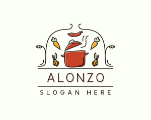 Restaurant Cooking Pot Food logo design