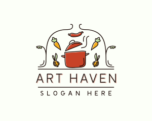 Restaurant Cooking Pot Food logo design