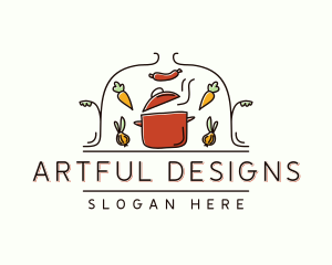 Restaurant Cooking Pot Food logo design