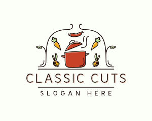 Restaurant Cooking Pot Food logo design