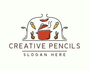 Restaurant Cooking Pot Food logo design