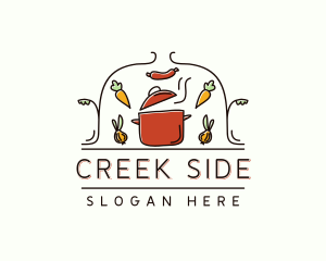 Restaurant Cooking Pot Food logo design