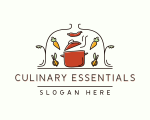 Restaurant Cooking Pot Food logo design