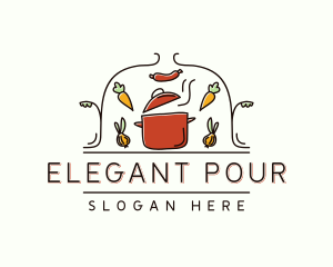 Restaurant Cooking Pot Food logo design