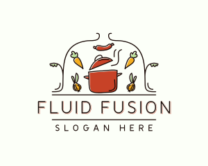 Restaurant Cooking Pot Food logo design