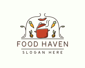 Restaurant Cooking Pot Food logo design