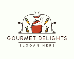 Restaurant Cooking Pot Food logo design