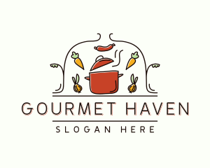 Restaurant Cooking Pot Food logo design