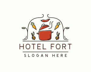 Restaurant Cooking Pot Food logo design