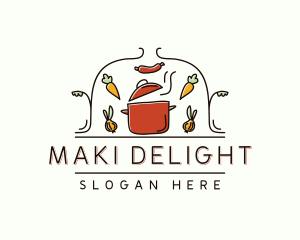 Restaurant Cooking Pot Food logo design