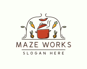 Restaurant Cooking Pot Food logo design