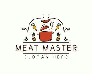 Restaurant Cooking Pot Food logo design