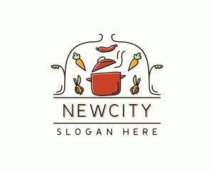 Restaurant Cooking Pot Food logo design