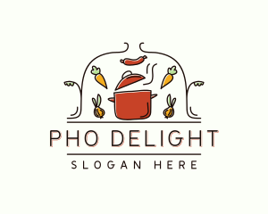 Restaurant Cooking Pot Food logo design