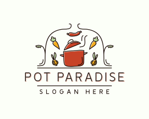 Pot - Restaurant Cooking Pot logo design