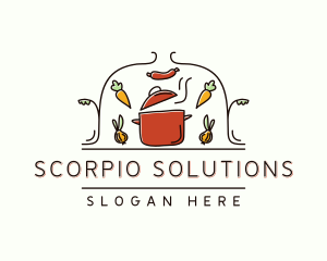 Restaurant Cooking Pot Food logo design