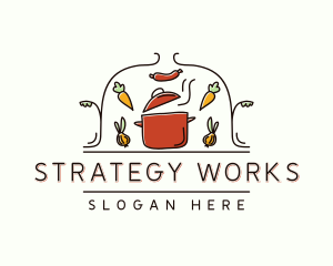 Restaurant Cooking Pot Food logo design