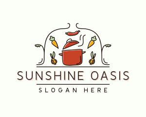 Restaurant Cooking Pot Food logo design