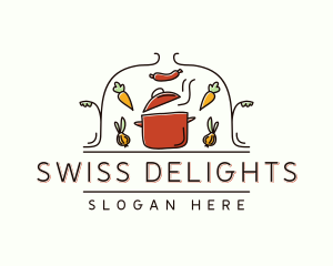 Restaurant Cooking Pot Food logo design