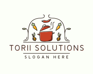 Restaurant Cooking Pot Food logo design