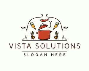 Restaurant Cooking Pot Food logo design