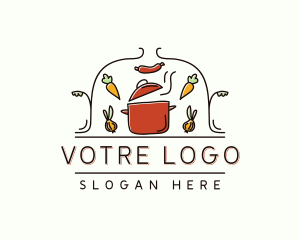 Cooking - Restaurant Cooking Pot logo design