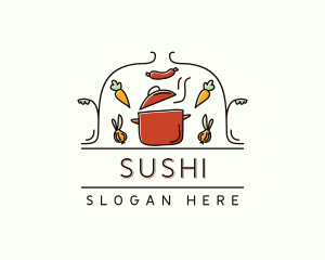 Restaurant Cooking Pot Food logo design