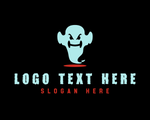 Haunted - Scary Phantom Ghost logo design