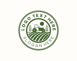 Land - Wheat Field Tractor logo design