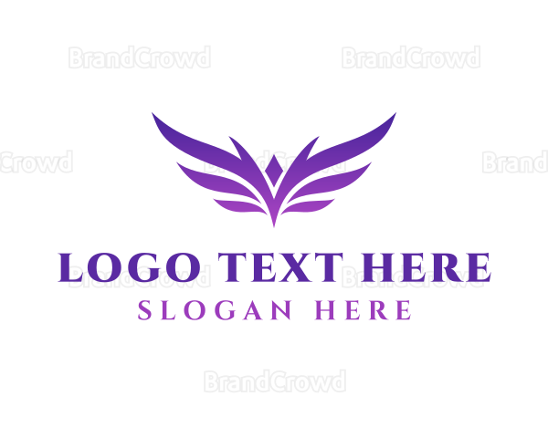 Purple Gradient Wings Logo