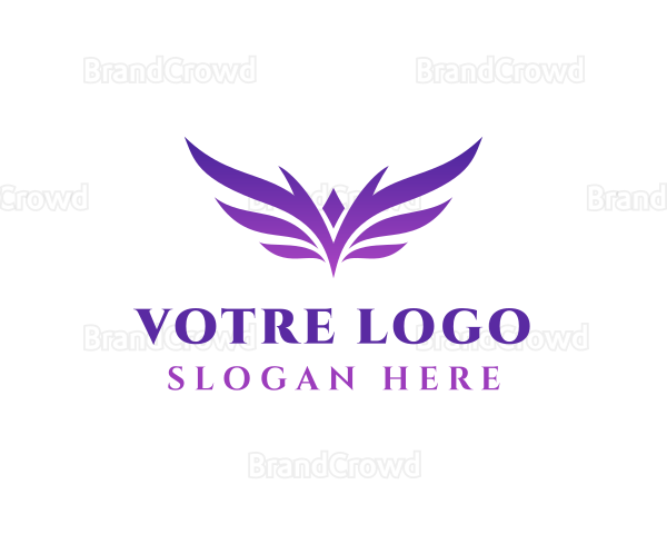 Purple Gradient Wings Logo