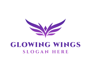 Purple Gradient Wings logo design