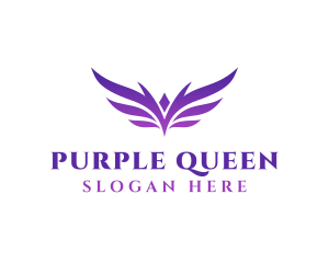 Purple Gradient Wings logo design