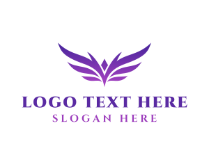 Purple Gradient Wings Logo