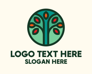 Timber - Autumn Tree Badge logo design