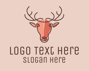 Animal - Monoline Deer Head logo design