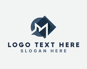 Telecom - Digital Media Letter M logo design