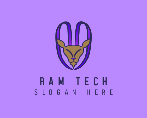 Purple Goat Horn logo design