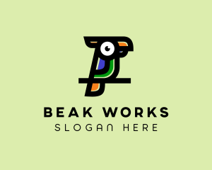 Colorful Toucan Bird  logo design