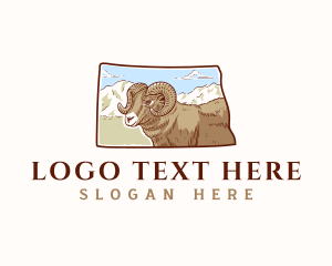 Map - North Dakota Bighorn Sheep logo design