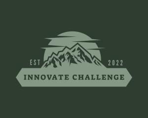 Challenge - Hipster Mountain Sunset logo design