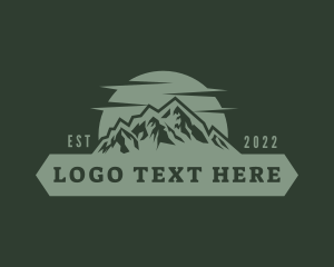 Sun - Hipster Mountain Sunset logo design