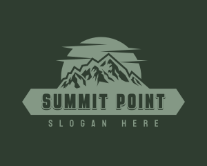 Hipster Mountain Sunset logo design