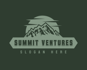 Mountaintop - Hipster Mountain Sunset logo design